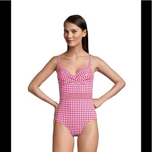 Draper James x Lands' End Women's Wrap One Piece Swimsuit